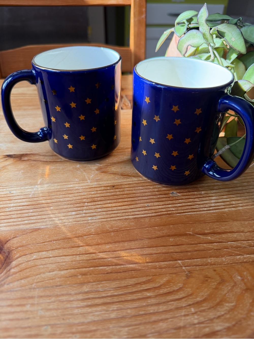 Vintage Celestial Blue Star Mugs